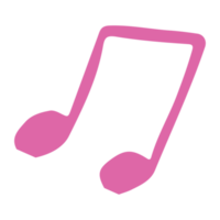 pink music notes element png