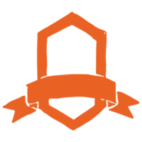 blanco naranja Insignia con cinta png