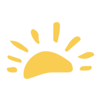 zon hand- getrokken element png