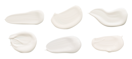 Set of white cosmetic stroke isolated png