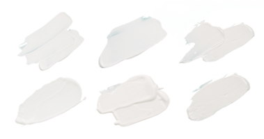 conjunto de blanco cosmético crema color muestra de tela aislado png