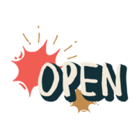 retro open sticker element png