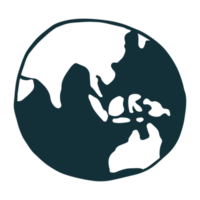 globe avec carte isolé png