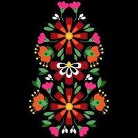 Bright floral Mexican embroidery vector