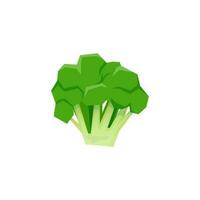 Green broccoli minimalistic vector isolated on white background