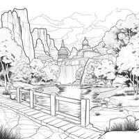 Anime Scenery Coloring Pages photo