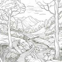 Anime Scenery Coloring Pages photo