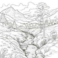 Anime Scenery Coloring Pages photo