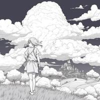 Anime Scenery Coloring Pages photo