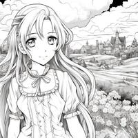 Anime Scenery Coloring Pages photo