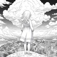 Anime Scenery Coloring Pages photo