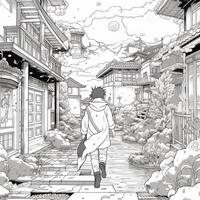 Anime Scenery Coloring Pages photo