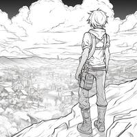 Anime Scenery Coloring Pages photo