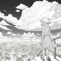 Anime Scenery Coloring Pages photo