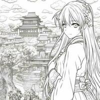 Anime Scenery Coloring Pages photo