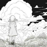 Anime Scenery Coloring Pages photo