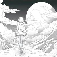 Anime Scenery Coloring Pages photo