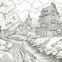 Anime Scenery Coloring Pages photo