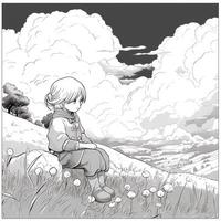 Anime Scenery Coloring Pages photo