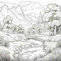 Anime Scenery Coloring Pages photo