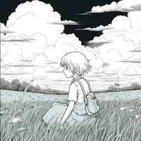 Anime Scenery Coloring Pages photo