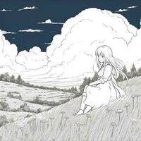 Anime Scenery Coloring Pages photo