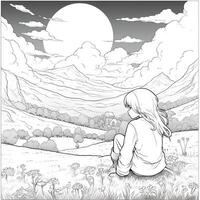 Anime Scenery Coloring Pages photo