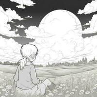 Anime Scenery Coloring Pages photo