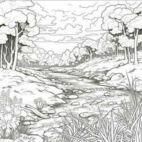 Anime Scenery Coloring Pages photo