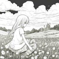 Anime Scenery Coloring Pages photo