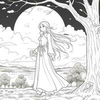 Anime Scenery Coloring Pages photo