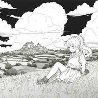 Anime Scenery Coloring Pages photo