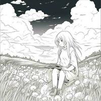 Anime Scenery Coloring Pages photo