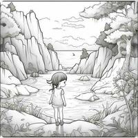 Anime Scenery Coloring Pages photo