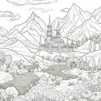 Anime Scenery Coloring Pages photo