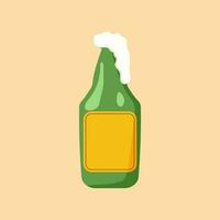 It s time to drink beer. Bottle with a foaming beer vector