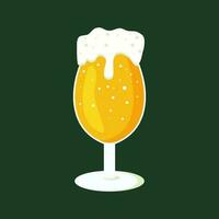 Glass Lager beer icon. Vector beer. Glass with beer isolated on background