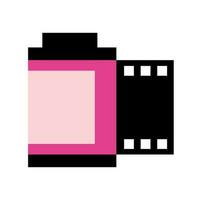 Camera roll film negative vector flat illustration