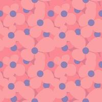 Vector millefleurs seamless pattern. Trendy pink floral pattern ditsy style
