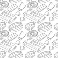 Vector summer rubber rings seamless pattern. Different  inflatable rings and air mattress pattern