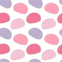 Vector mochi cake seamless pattern. Pink mochi pattern on white background