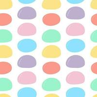 Vector colored mochi seamless pattern. Cute mochi cake in different colors