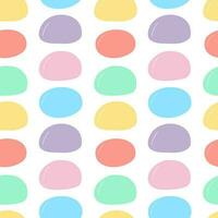 Vector colored mochi seamless pattern. Cute mochi cake in different colors