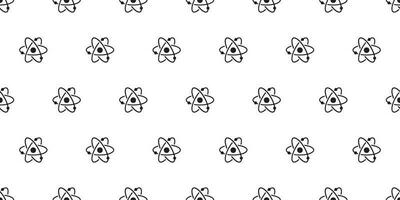 black white atom symbol seamless pattern vector