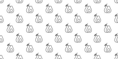 black white avocado seamless pattern vector