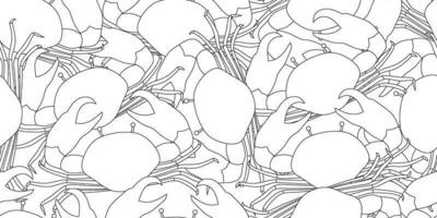 outline abstract crab seamless pattern vector