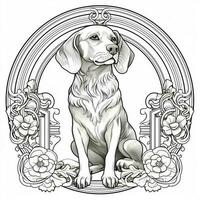 Art Nouveau Dog Coloring Pages photo