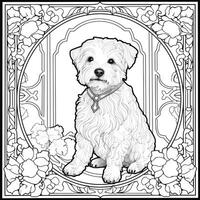 Art Nouveau Dog Coloring Pages photo