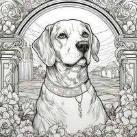 Art Nouveau Dog Coloring Pages photo