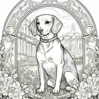 Art Nouveau Dog Coloring Pages photo